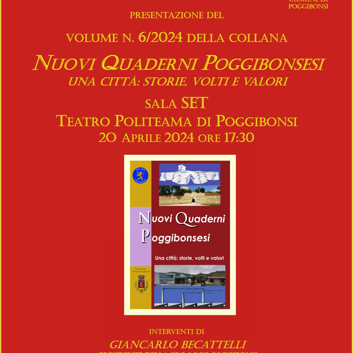 Presentazione del 6° volume dei NUOVI QUADERNI POGGIBONSESI